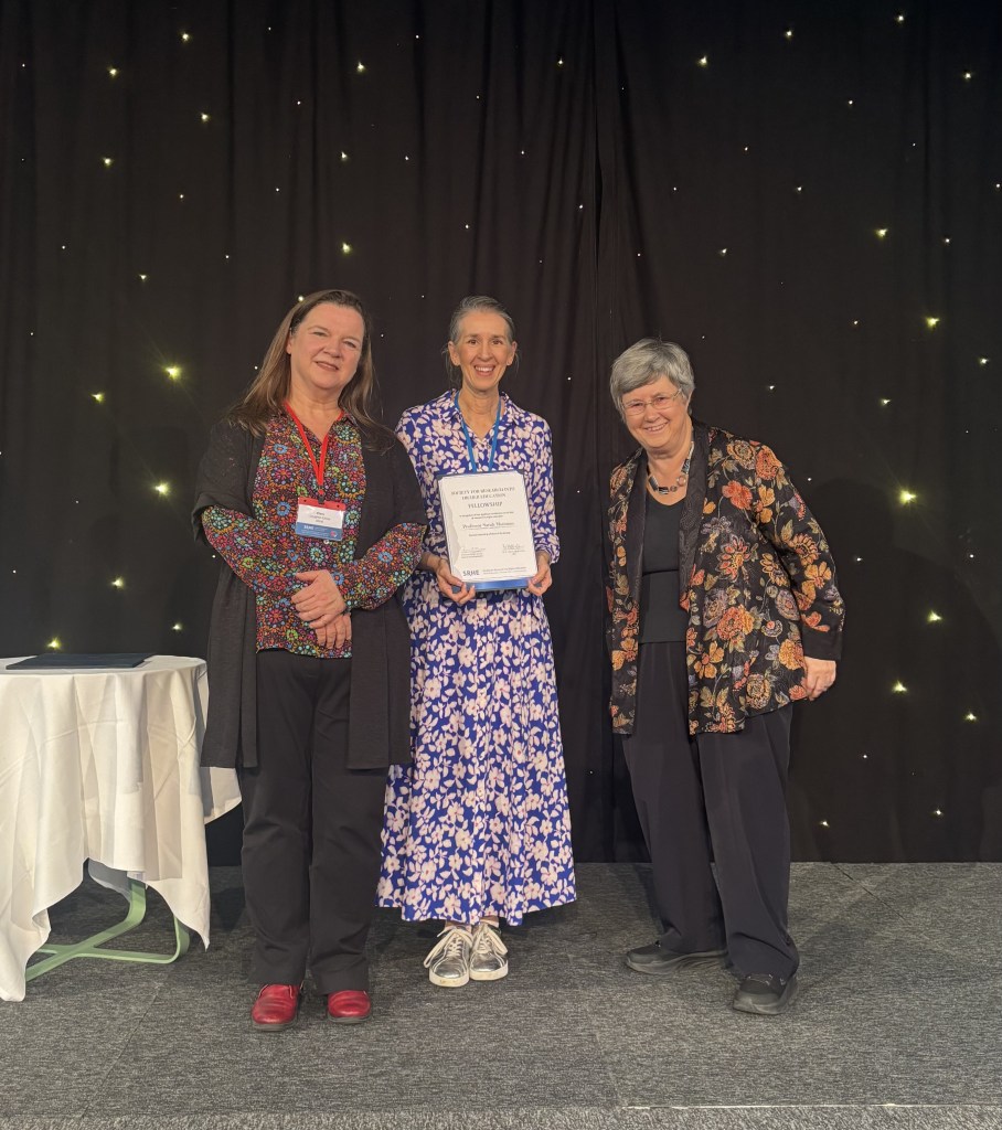 Sarah at the SRHE Fellowship award ceremony